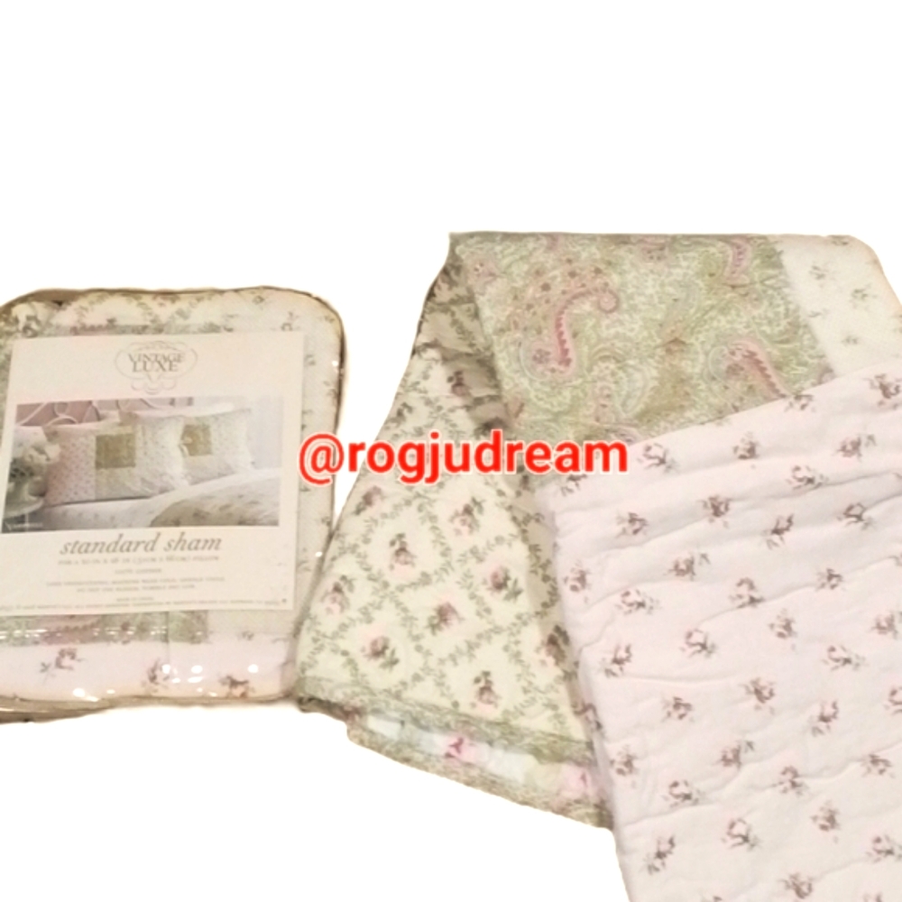 Vintage Luxe Sham Set Of 2 NWT